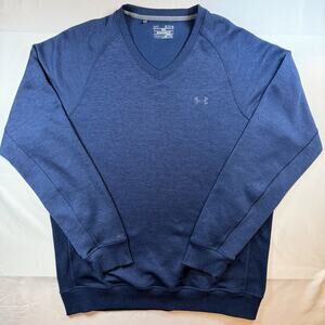 Under Armour Mens Storm Sweater Fleece V-Neck Pullover Blue Size XL